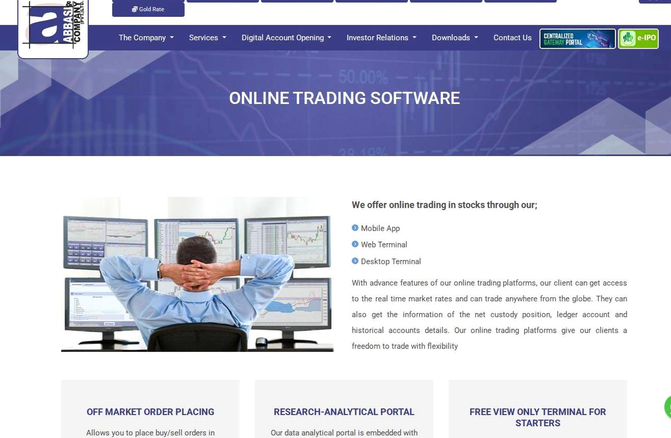 The platform page on the Abbasi and Company website